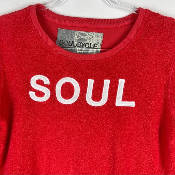 Soul Cycle Red Terrycloth Long Sleeve Asymmetrical Front Zipper Sweatshirt - XS - Picture 2 of 10